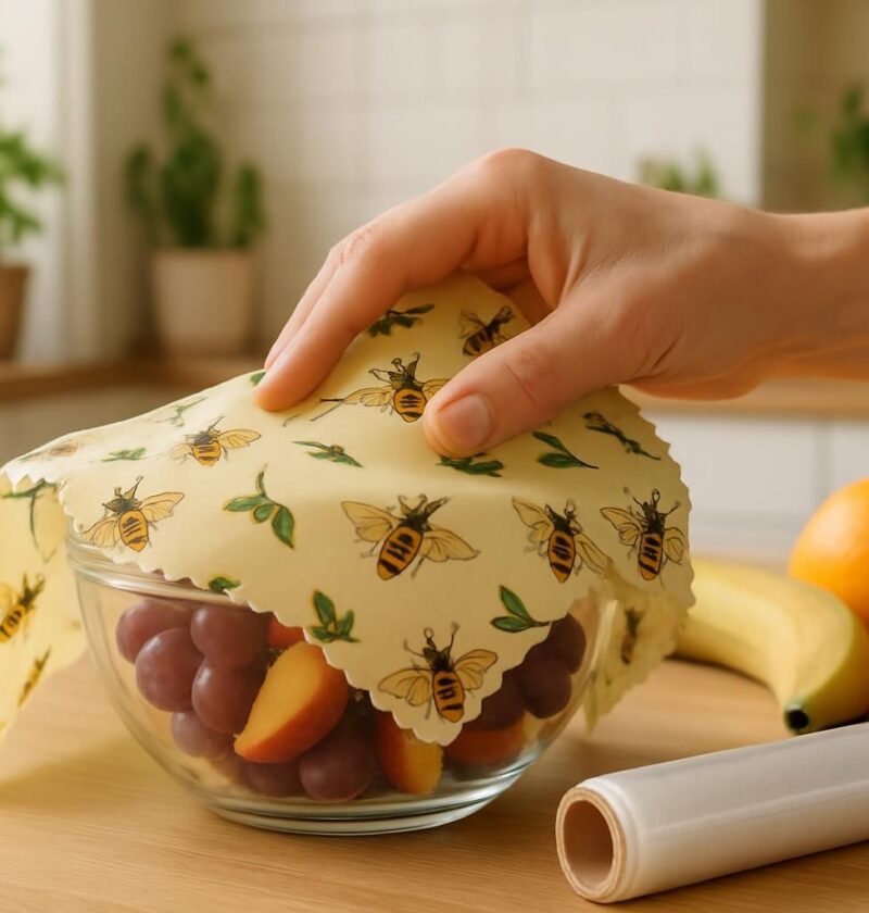 d&eacute;couvrez le bee wrap, une alternative &eacute;cologique et r&eacute;utilisable au film alimentaire classique pour conserver vos aliments naturellement.